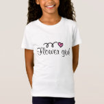 T-shirt de Flowergirl com pouco coração<br><div class="desc">T-shirt de Flowergirl com pouco coração cor-de-rosa. Roupa do casamento para meninas.</div>