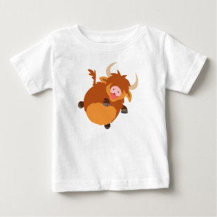 T-shirt de flutuação bonito do bebê da vaca das