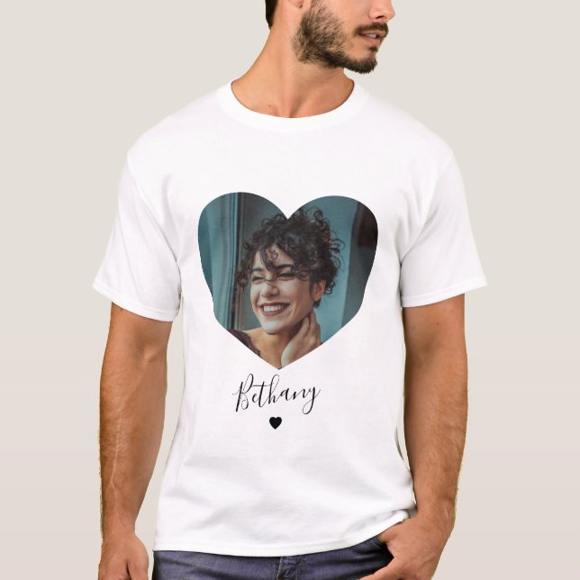 T-Shirt de Foto Cardíaca Personalizada Mínima (Frente)
