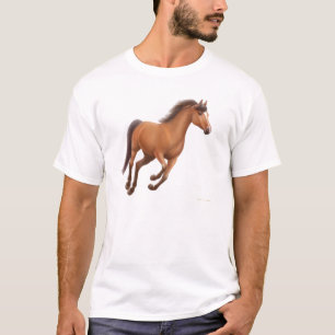 T-shirt de galope do cavalo de baía