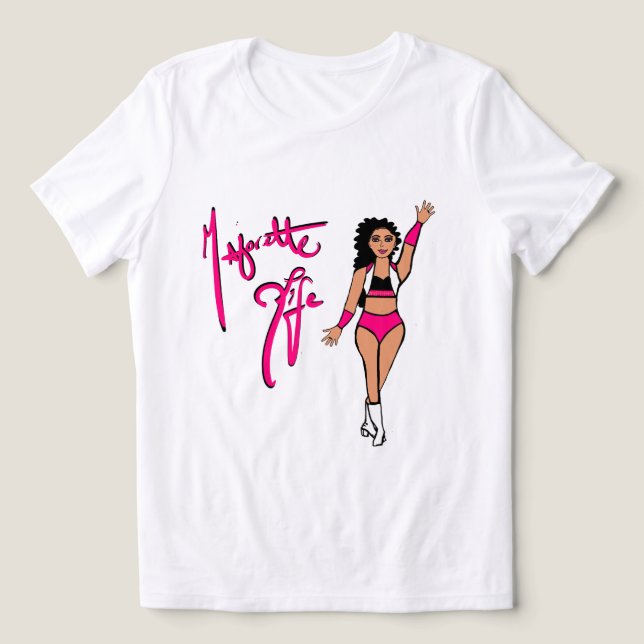 T-Shirt de Garota Rosa Tricolor (Design frontal)