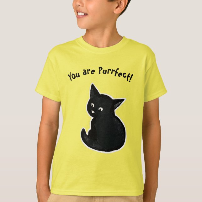 T-Shirt de gatinho negro (Frente)