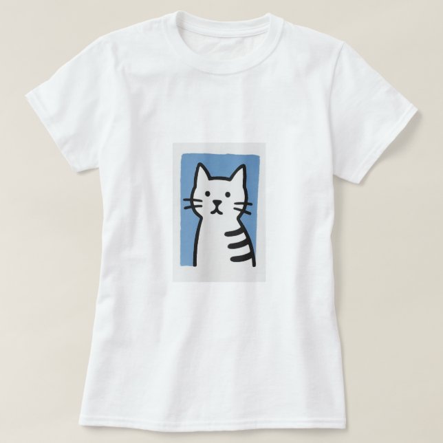 T-shirt de gato (Frente do Design)