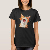 T-shirt de gato a rir