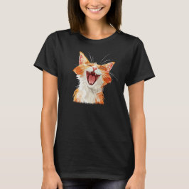 T-shirt de gato a rir