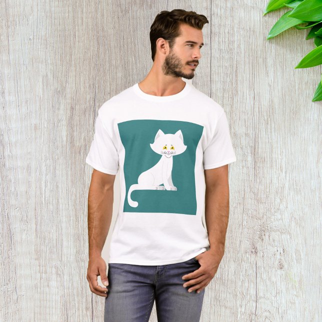 T-Shirt de Gato Branco (Criador carregado)