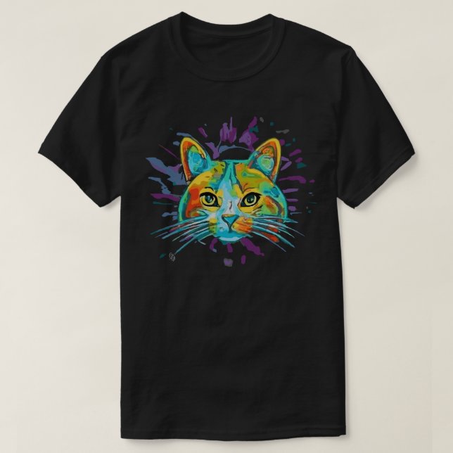 T-Shirt de Gato de Carnaval (Frente do Design)