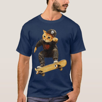 T-Shirt de gato de skate