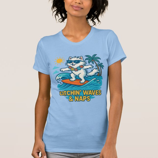 T-Shirt de Gato de Surf legal - Para amantes de Ga (Frente)