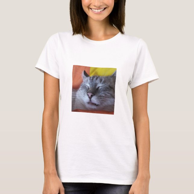 T-Shirt de Gato Engraçado (Frente)