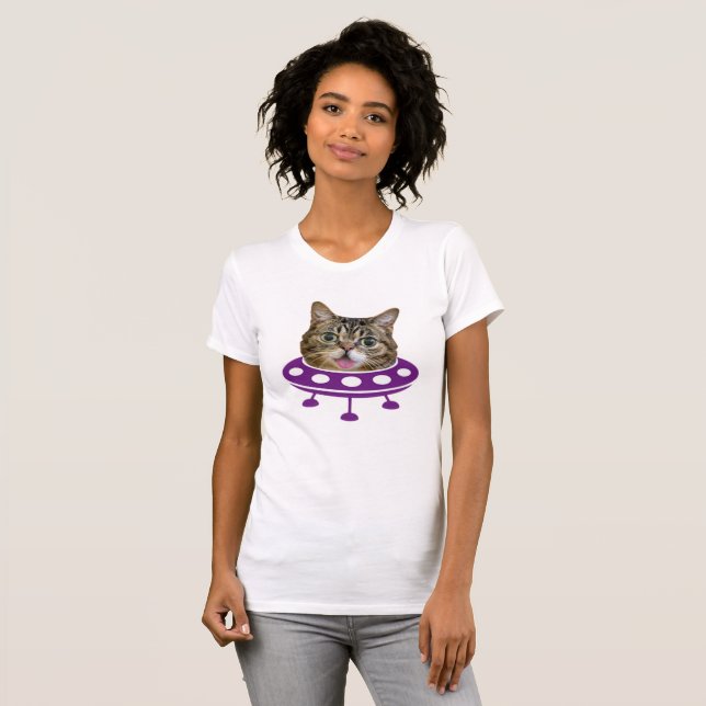 T-Shirt de Gato Espacial (Frente Completa)