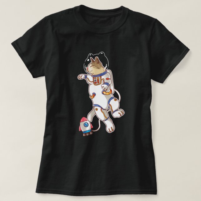 T-Shirt de Gato Espacial (Frente do Design)