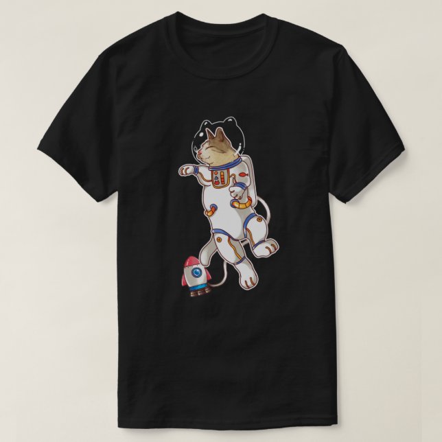 T-Shirt de Gato Espacial (Frente do Design)