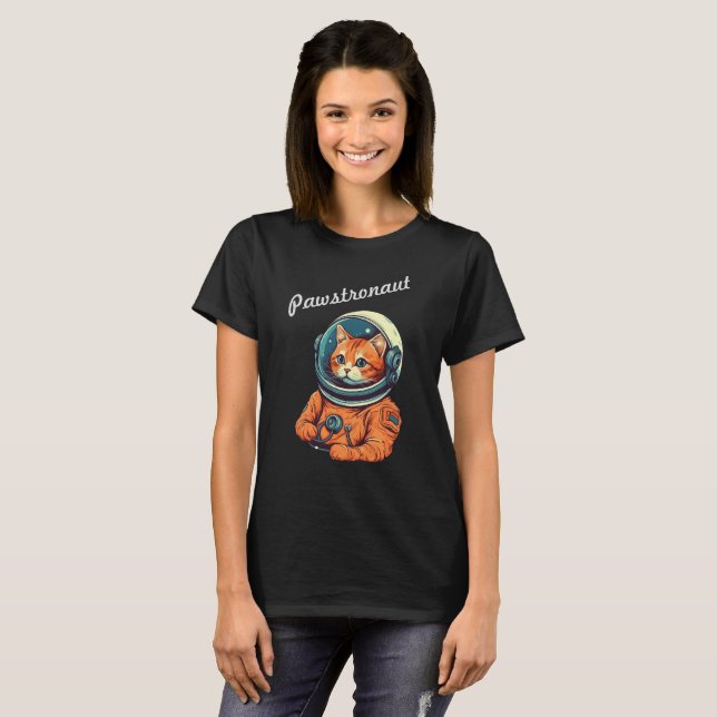 T-Shirt de Gato Espacial (Frente Completa)