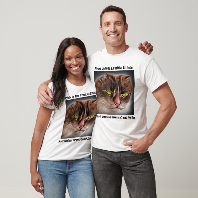 T-Shirt de Gato Irritado Personalizado (Unissex)