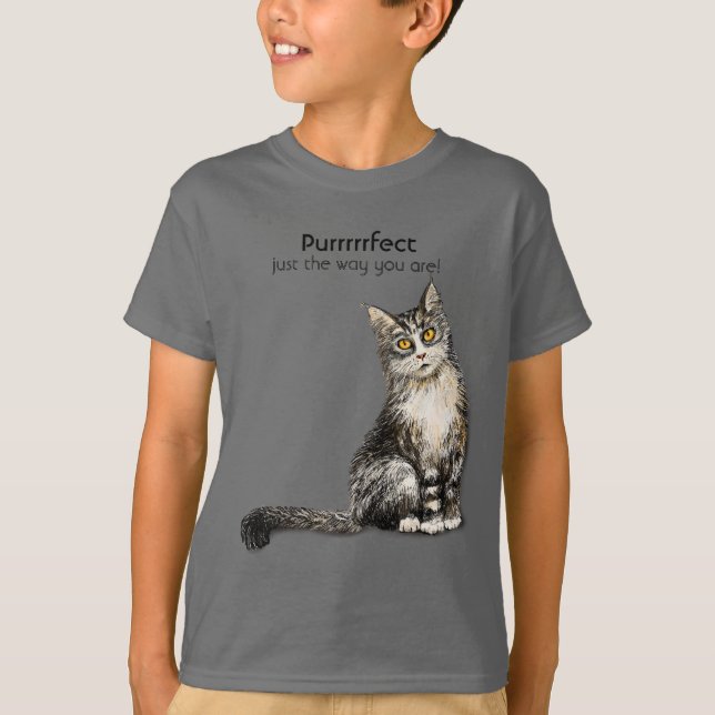T-Shirt de gato peludo (Frente)