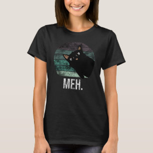 T-Shirt de gato preto bonito e engraçado