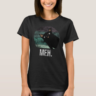 T-Shirt de gato preto bonito e engraçado