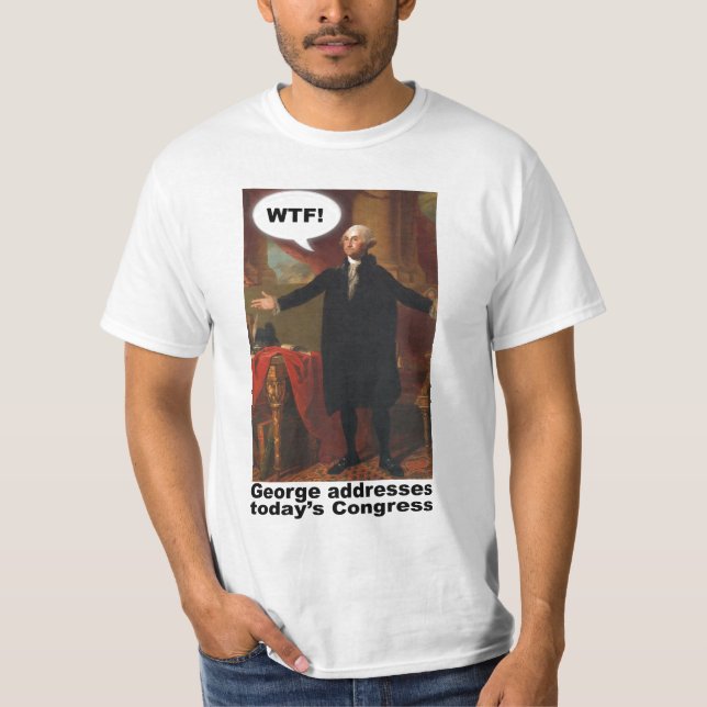 T-shirt de George Washington WTF (com subtítulo) (Frente)