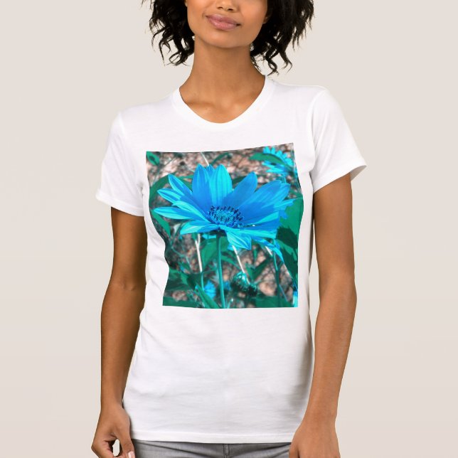 T-Shirt de Girassol Azul Selvagem (Frente)
