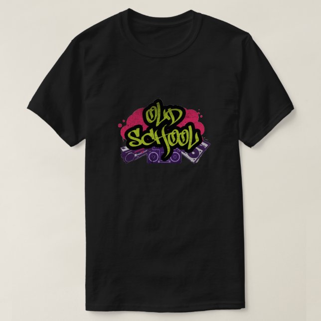 T-Shirt de Grafite Antigo da Escola (Frente do Design)