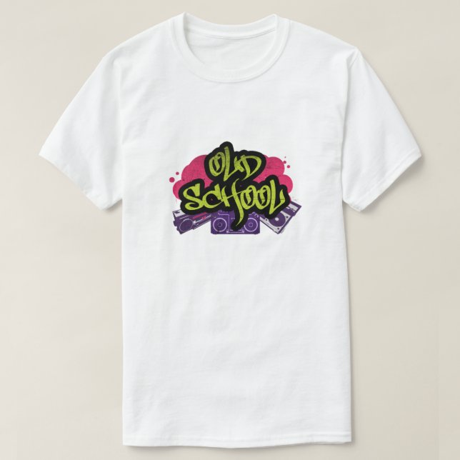 T-Shirt de Grafite Antigo da Escola (Frente do Design)