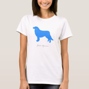 T-shirt de grandes Pyrenees (silhueta azul)