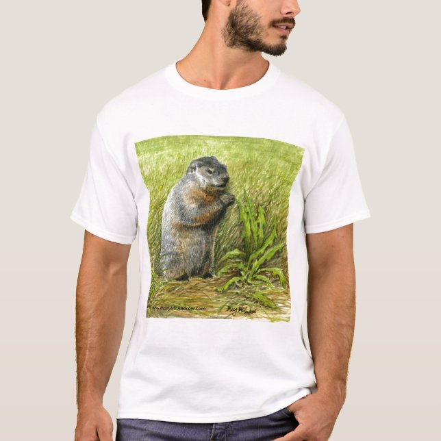 T-shirt de Groundhog (vista ascendente próxima) (Frente)