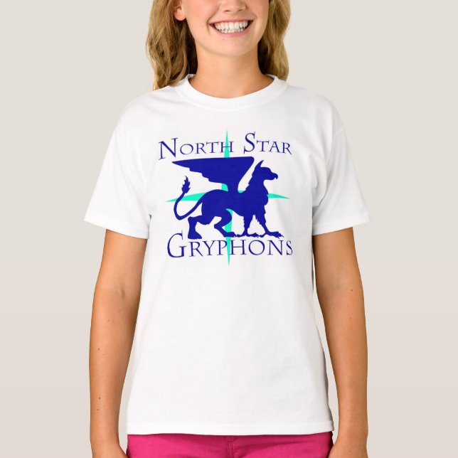 T-shirt de Gryphons da estrela norte das meninas (Frente)