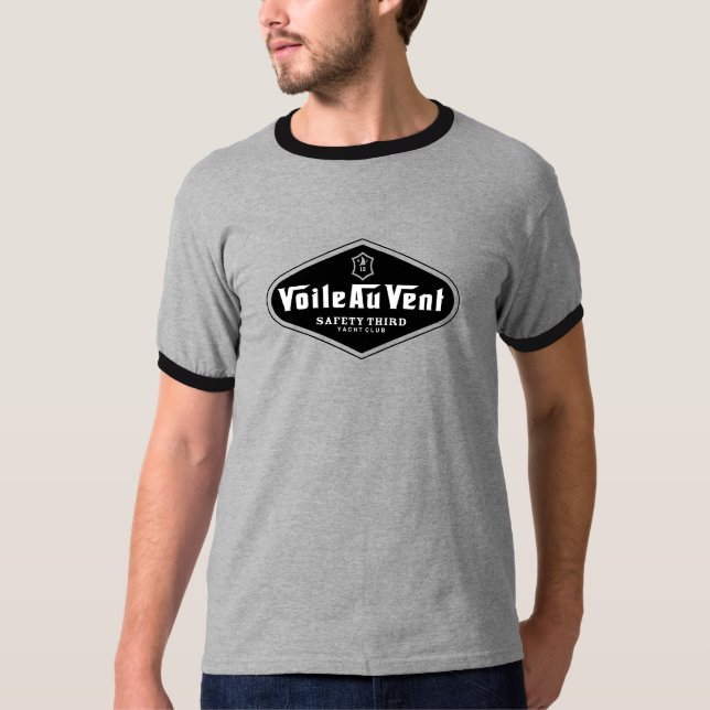 T-shirt de Henley: vento nas velas (Frente)