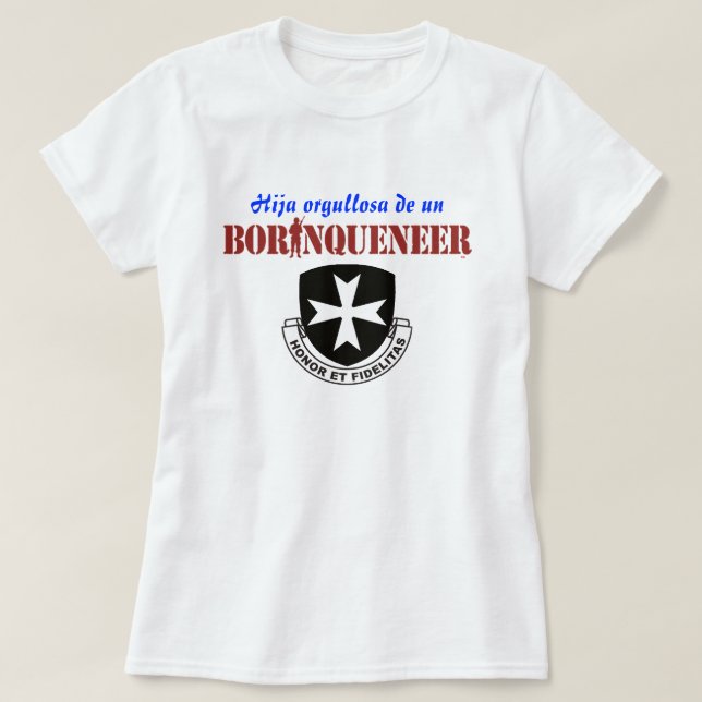 T-shirt de Hija - de Borinqueneer (Frente do Design)