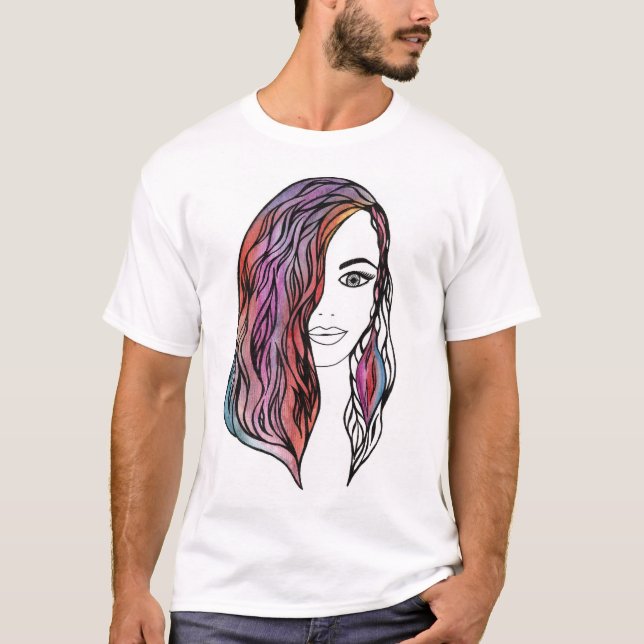 T-shirt de homens bonitos com uma fotografia (Frente)