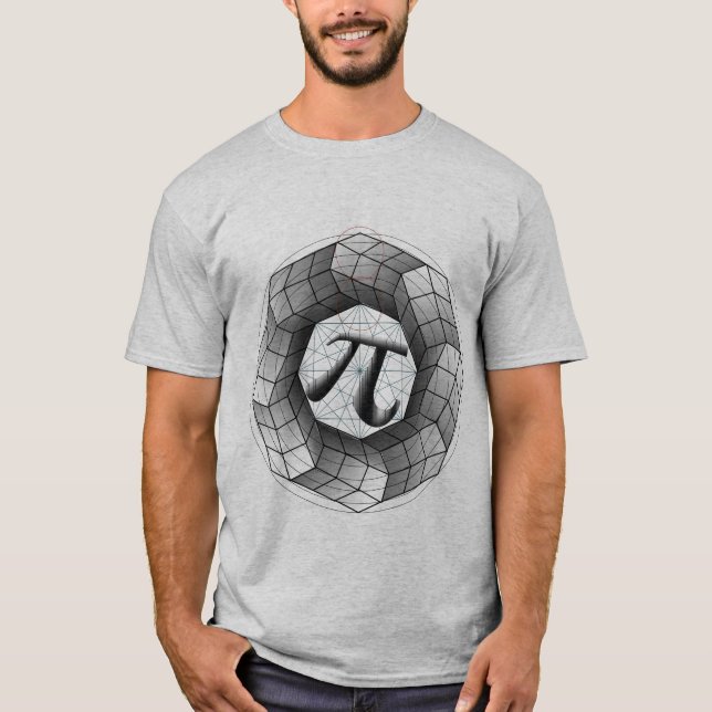 T-Shirt De Ilusão Óptica Pi Matemática - Perfeito (Frente)