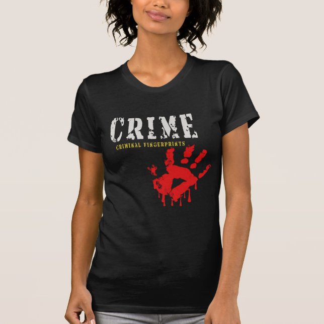 T-shirt de impressões digitais criminais (Frente)
