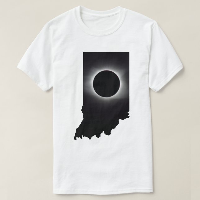 T-Shirt de Indiana do Eclipse Solar Total 2024 (Frente do Design)