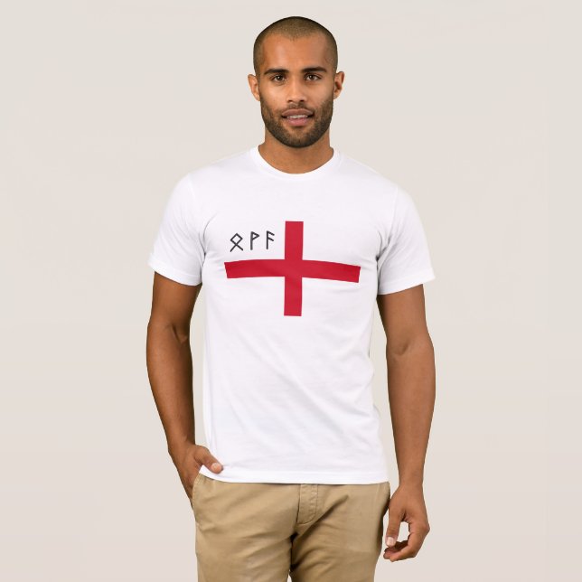 T-shirt de Inglaterra - bandeira com Runes (Frente Completa)