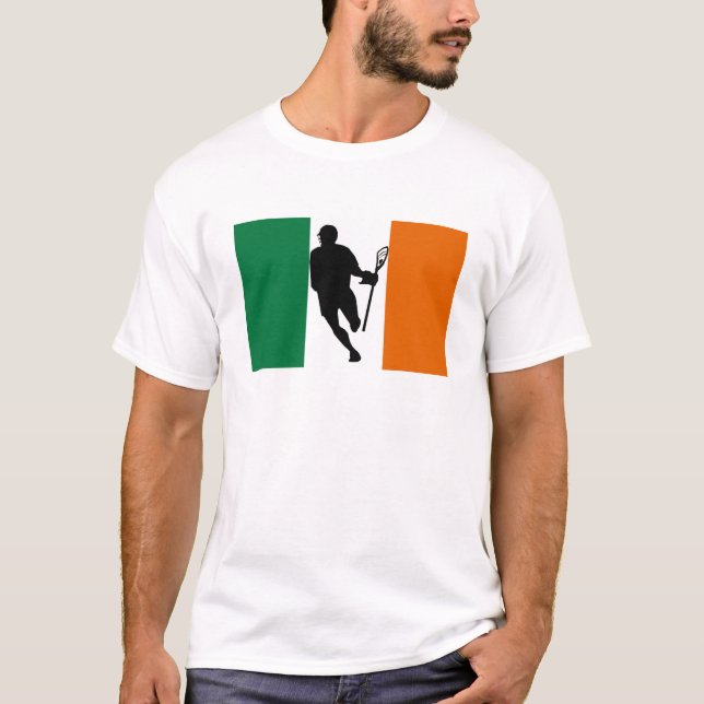T-shirt de IRock Ireland da bandeira do Lacrosse (Frente)