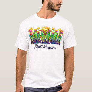 T-shirt de jardinagem do gerente de planta