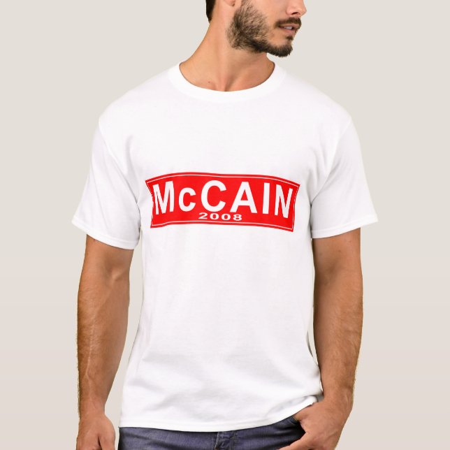 T-shirt de John McCain de 2008 vermelhos (Frente)