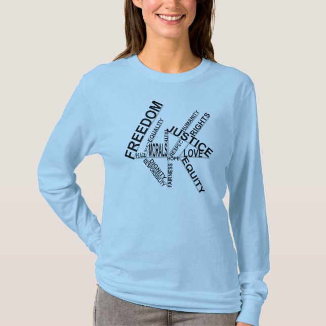 T-shirt de justiça da igualdade da liberdade (Frente)