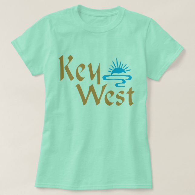 T-shirt de Key West com design do por do sol (Frente do Design)