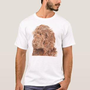 T-shirt de Labradoodle #2 do chocolate