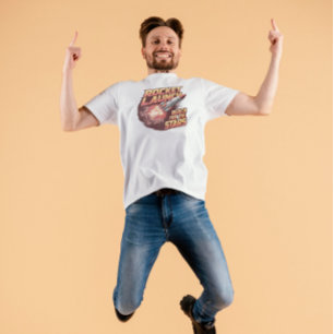 T-Shirt de Lançamento de Foguete Vivo e Negrito