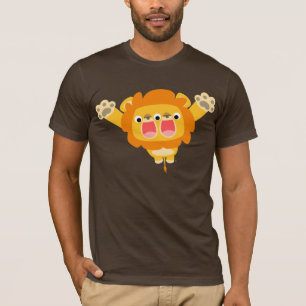 T-shirt de leão de desenho bonitinho, com problema
