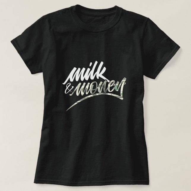 T-Shirt de Leite e Moeda (Frente do Design)