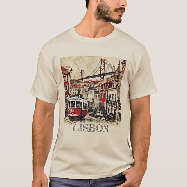 T-Shirt de Lisboa, Grunge E Distante (Frente)