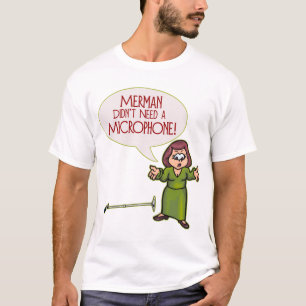 T-shirt de Lite dos homens do Merman/microfone