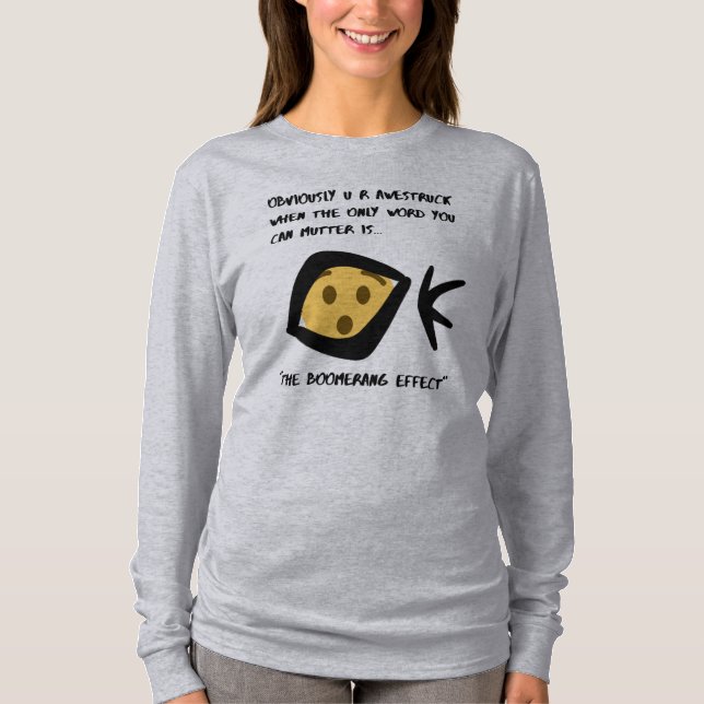 T-Shirt de Longa Folga- "Awestrck" Bomerangado (Frente)