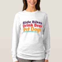 T-Shirt de Longa Folha - Cães-Bikes-Cerveja