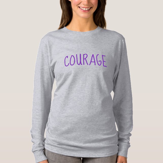 T-Shirt de Longa Folha, de CORAGEM, de uso feminin (Frente)